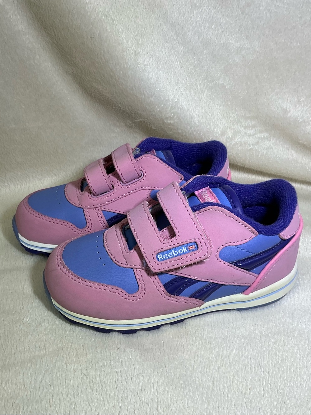 NEW! Play-doh by Reebok Velcro Pink & Purple Leather sneakers Toddler 7 NWOT